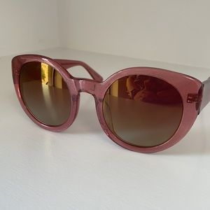 Diff Luna Magenta Glitter Oversized Sunglasses